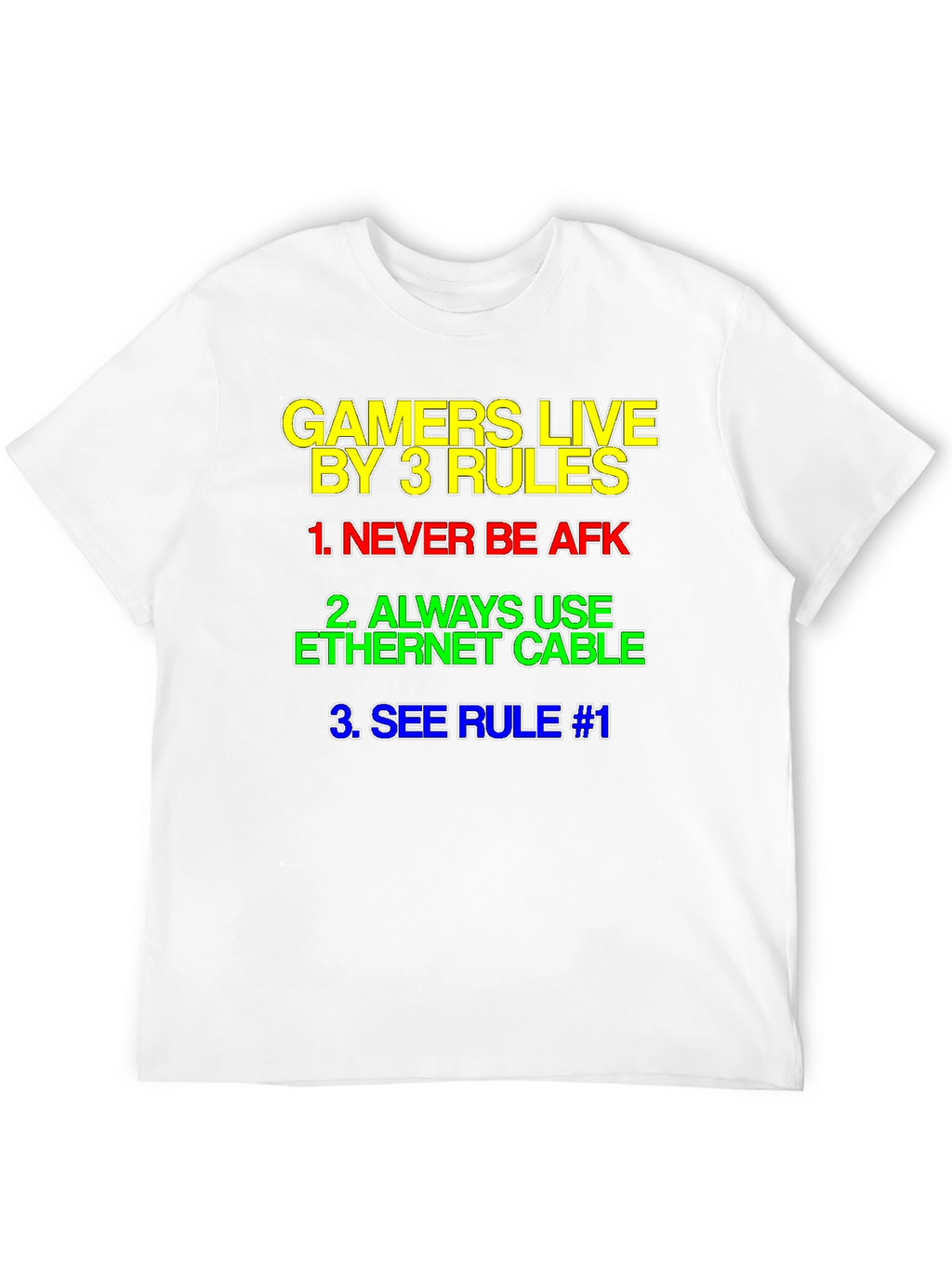 Gamers Live By 3 Rules T-Shirt - Black
