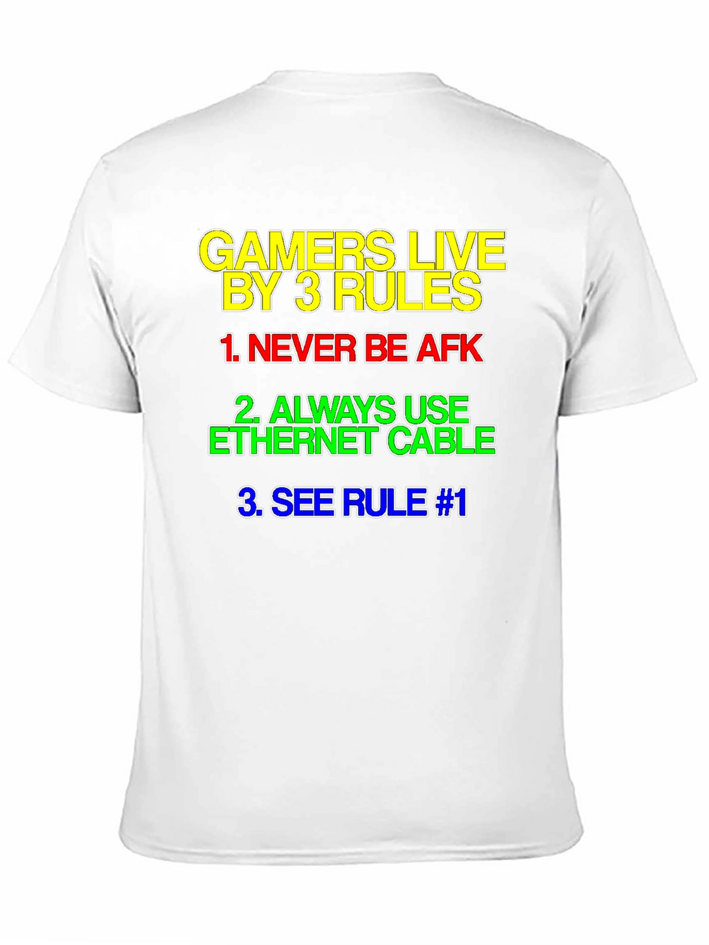 Gamers Live By 3 Rules T-Shirt - Black