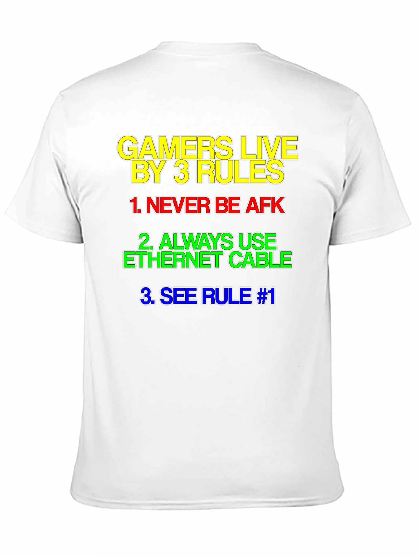 Gamers Live By 3 Rules T-Shirt - Black