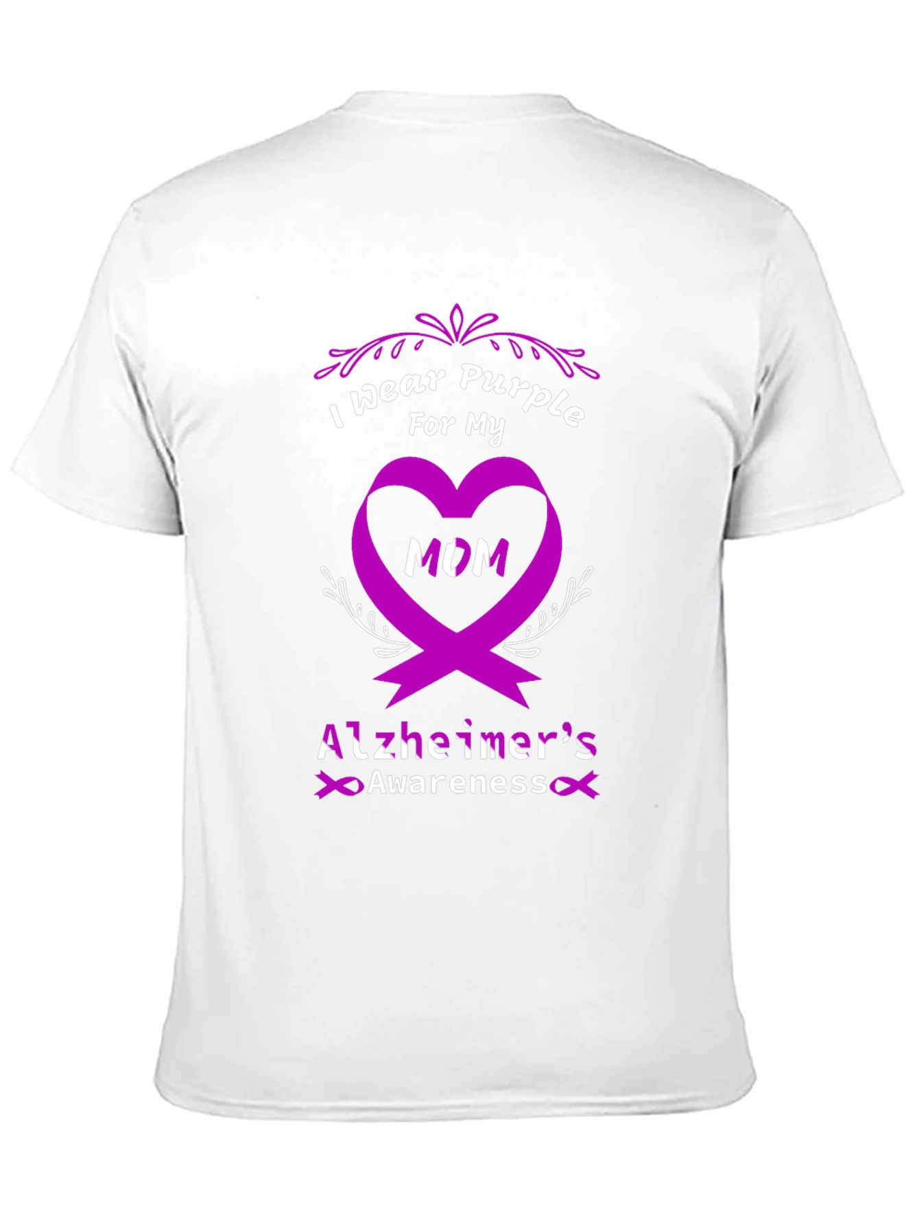 Purple Alzheimers Awareness T-Shirt - I Wear Purple For My Mom