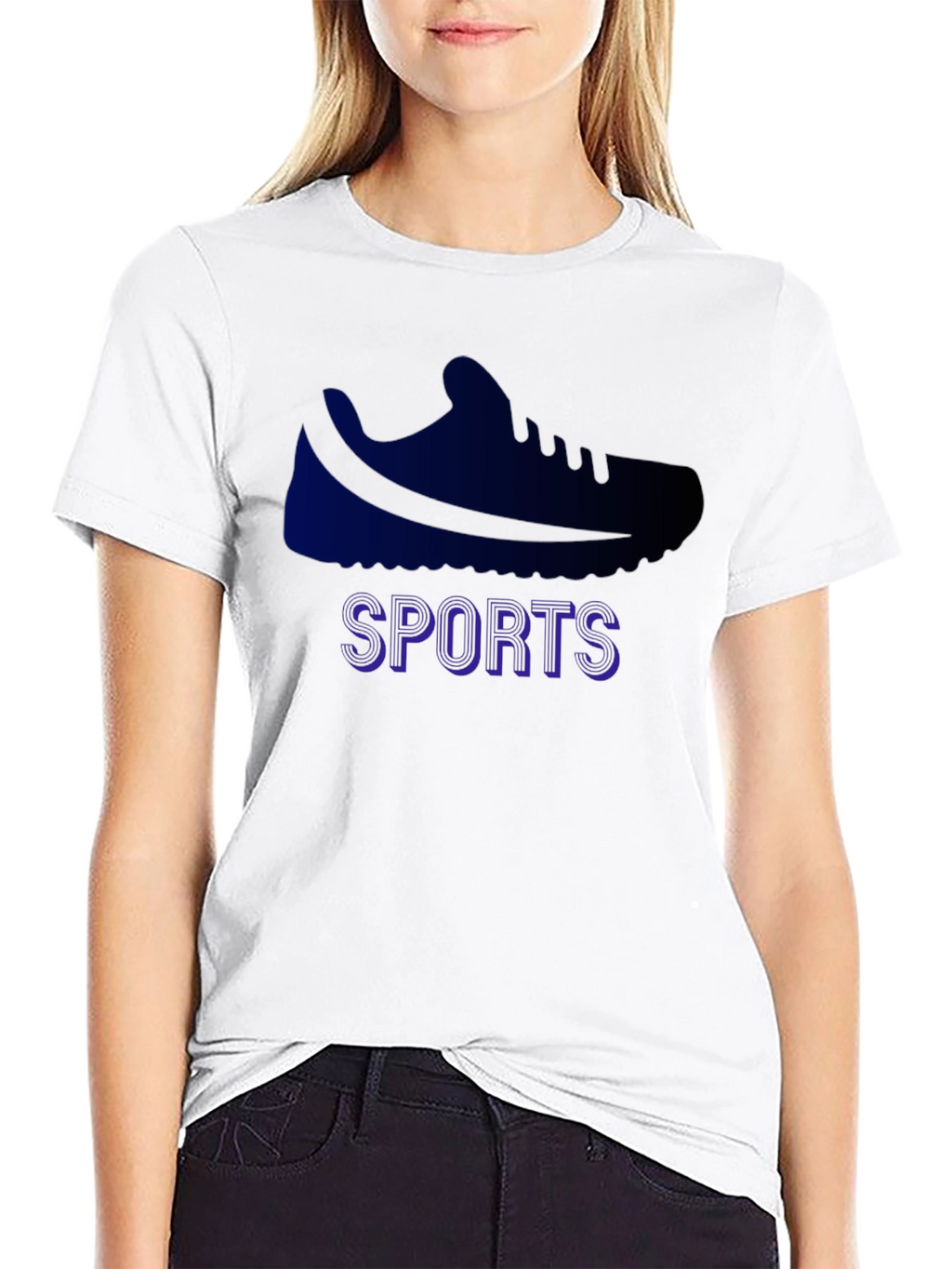Sports Shoe Graphic Tee - Black Cotton Blend