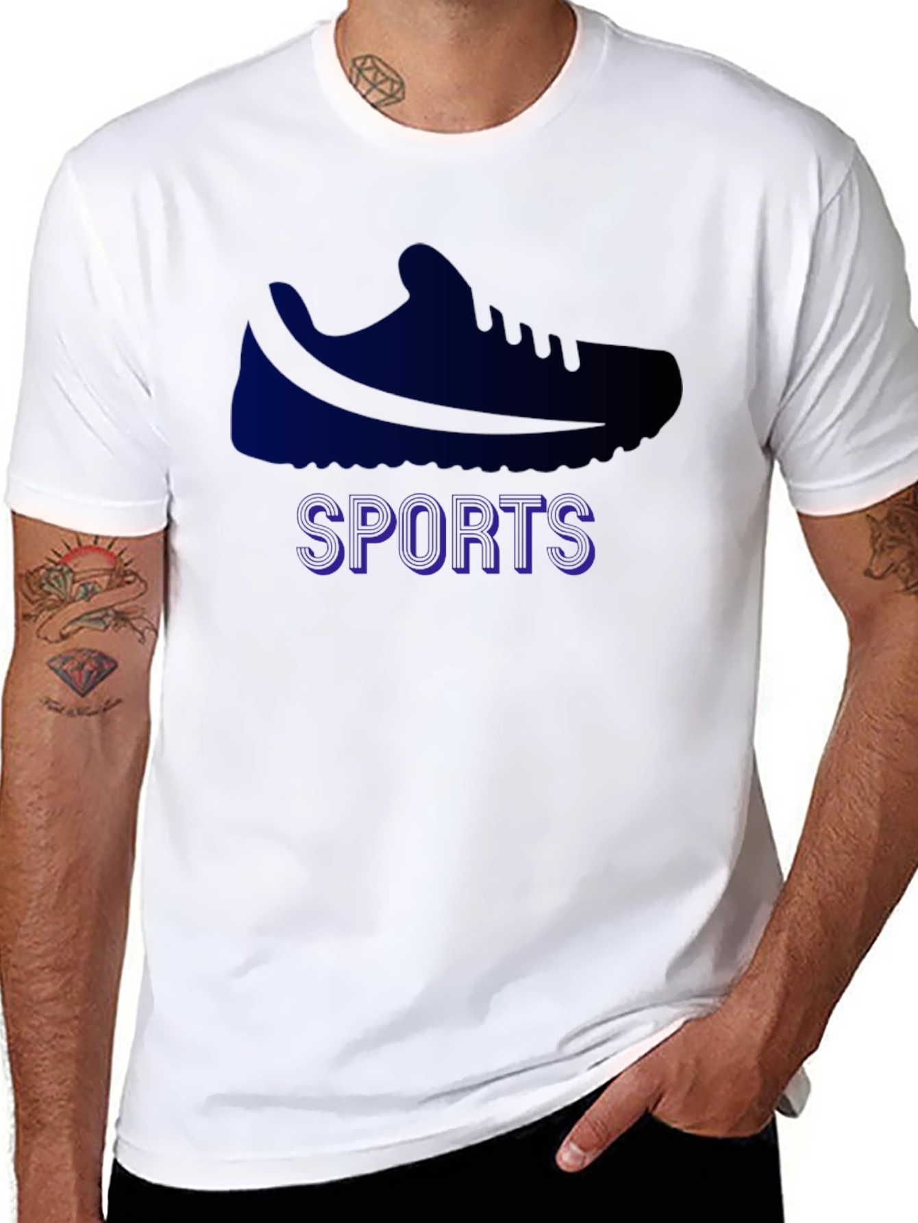 Sports Shoe Graphic Tee - Black Cotton Blend