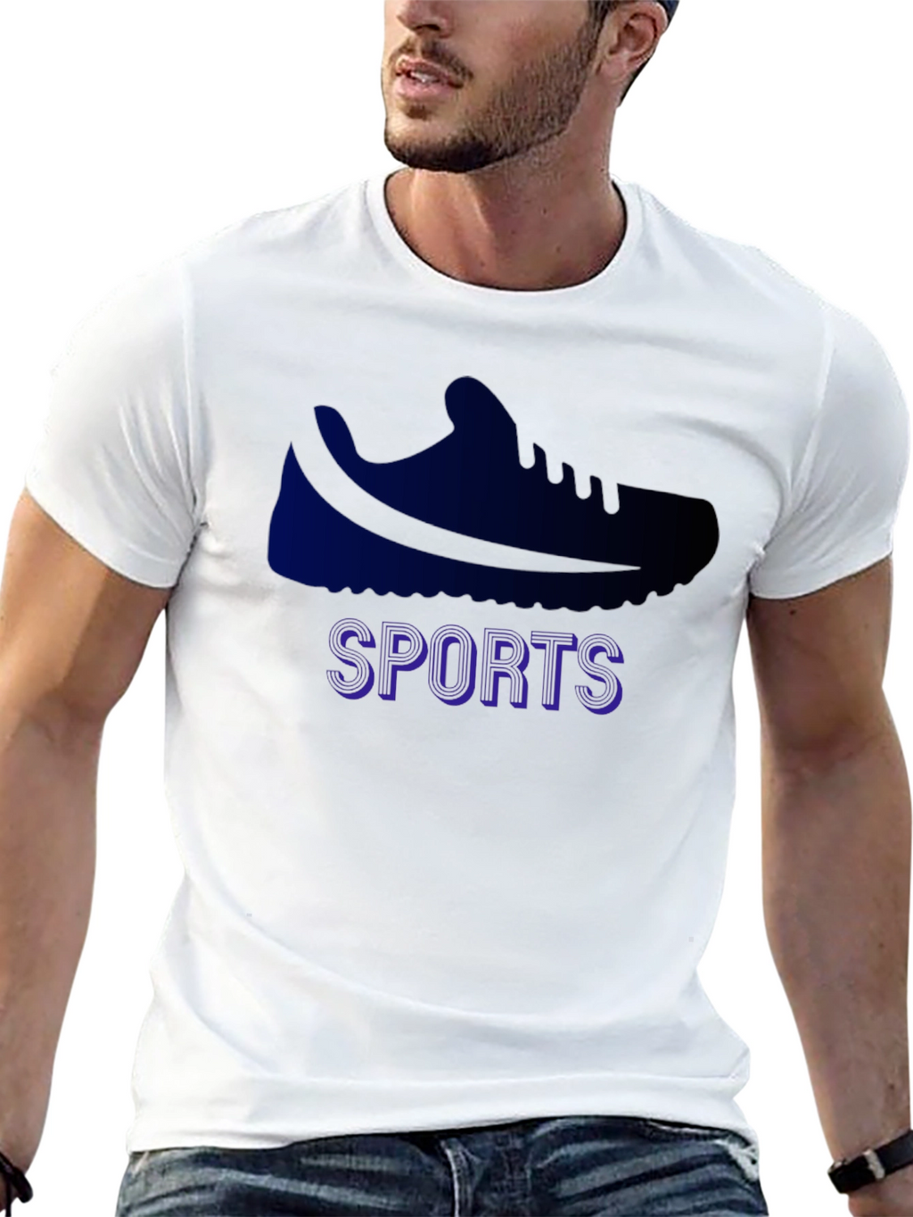Sports Shoe Graphic Tee - Black Cotton Blend