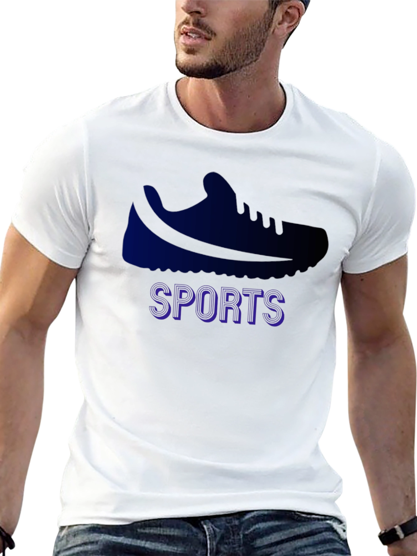 Sports Shoe Graphic Tee - Black Cotton Blend
