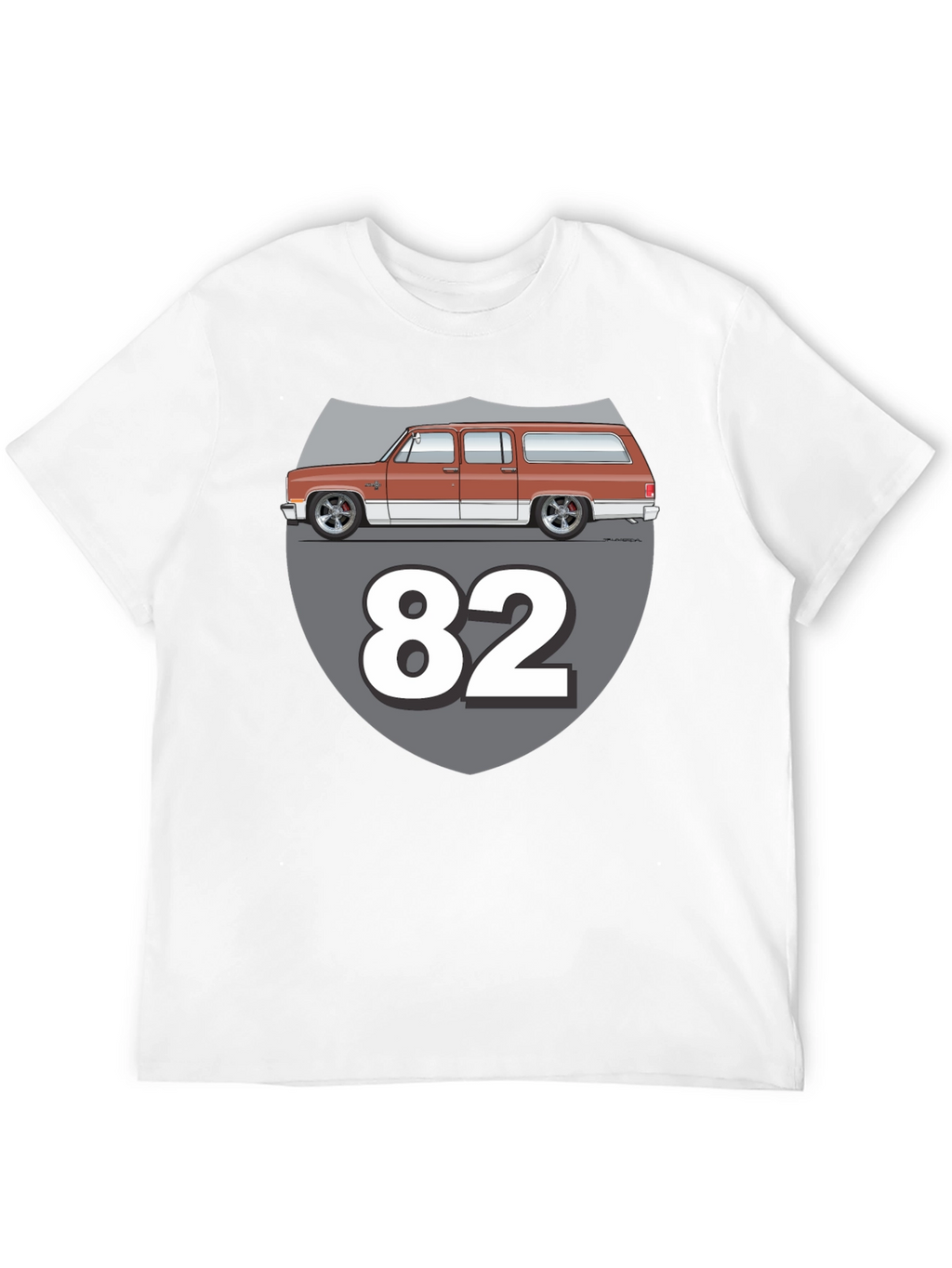 Retro 82 Car Graphic T-Shirt - Classic Design