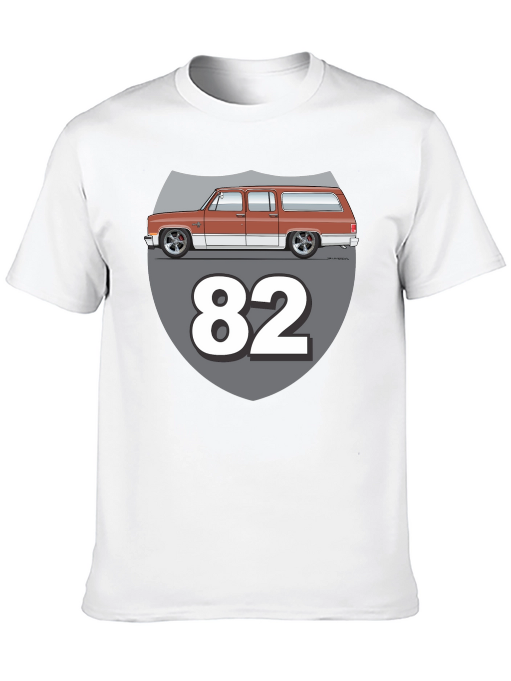 Retro 82 Car Graphic T-Shirt - Classic Design