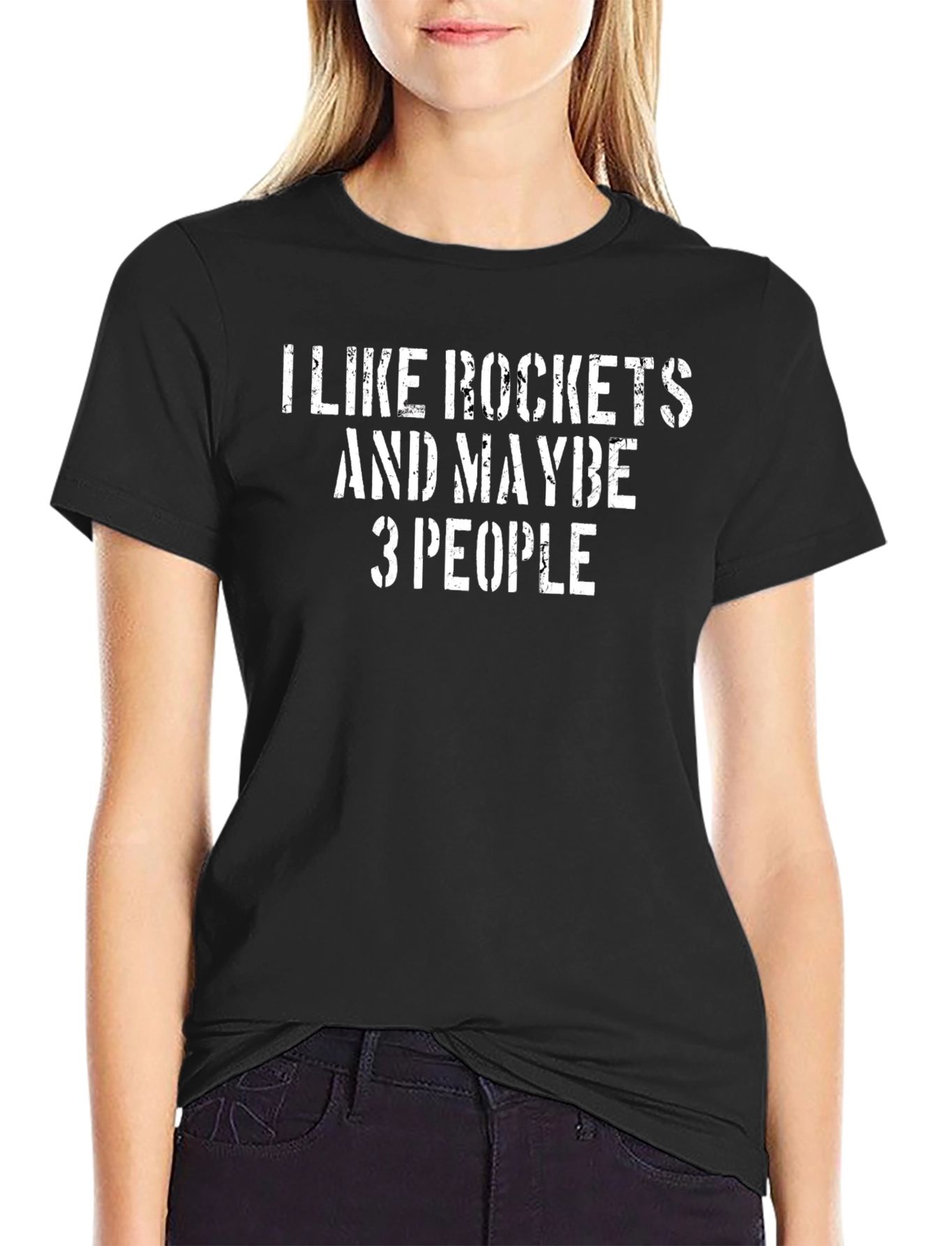 Rockets & People Graphic T-Shirt - Black