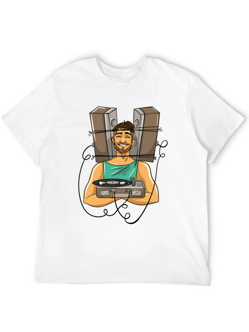 DJ Graphic Tee - Musician Cartoon Design