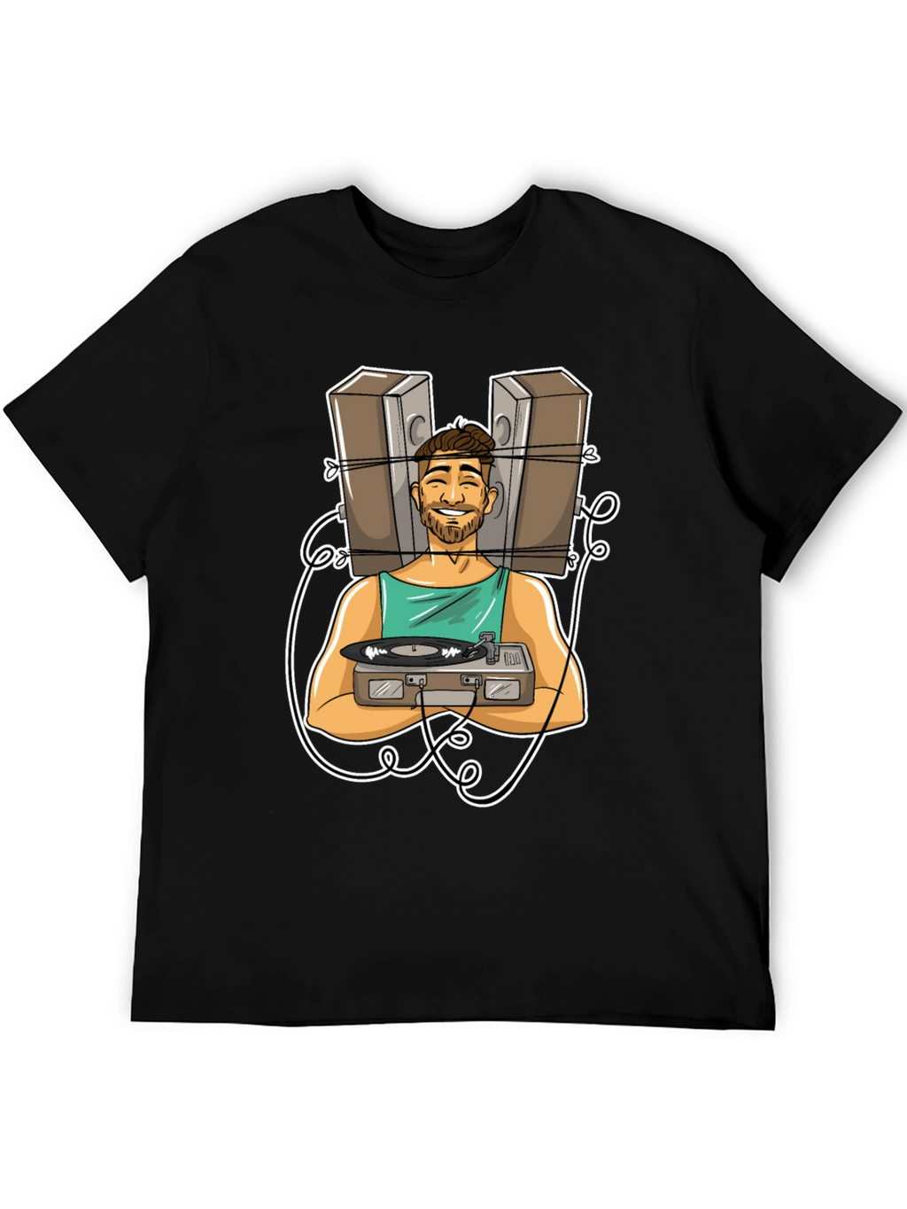 DJ Graphic Tee - Musician Cartoon Design