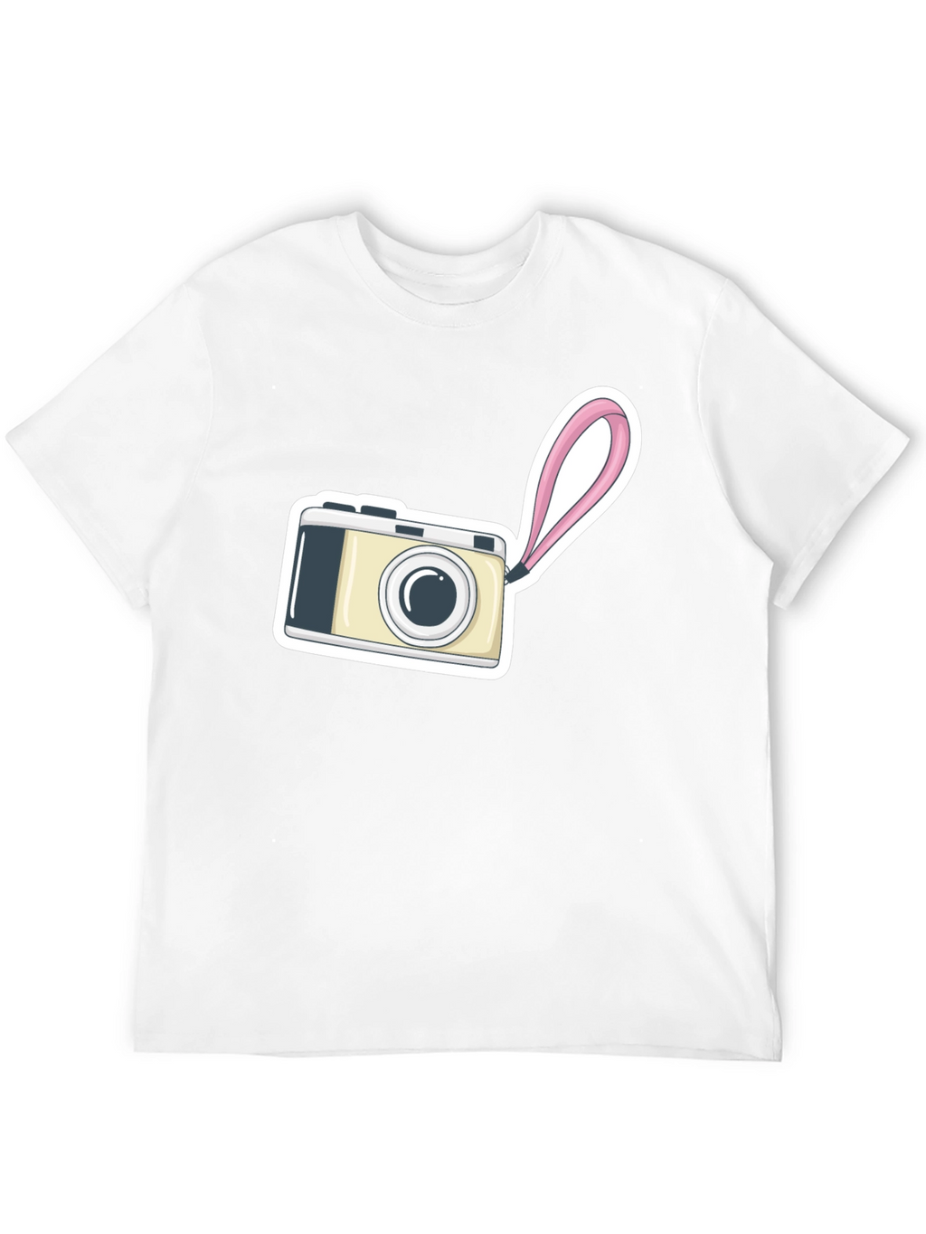 Black T-Shirt with Camera Graphic Print