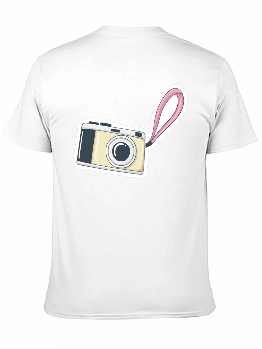 Black T-Shirt with Camera Graphic Print