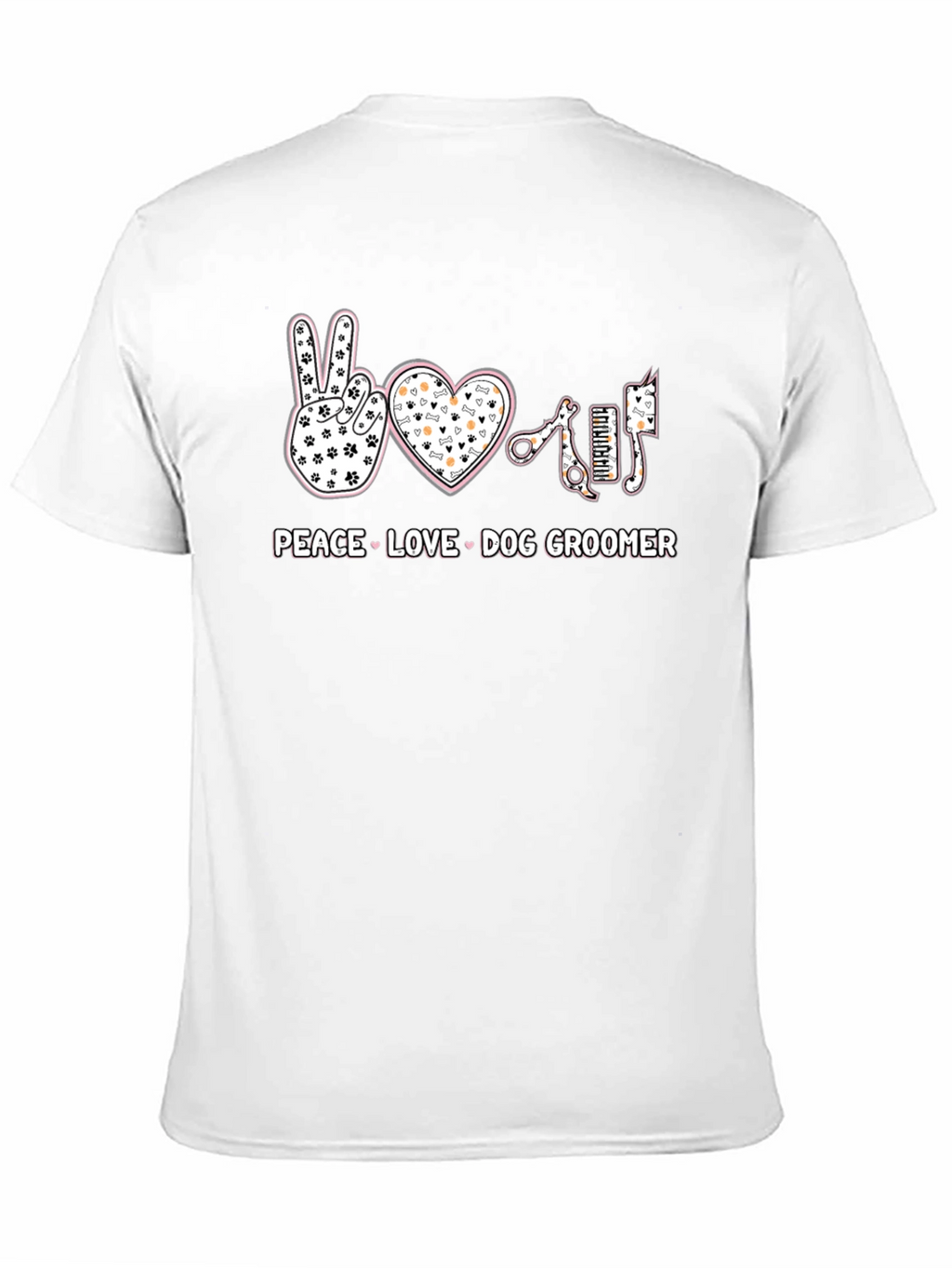 Peace Love Dog Groomer T-Shirt - Pet Salon Apparel