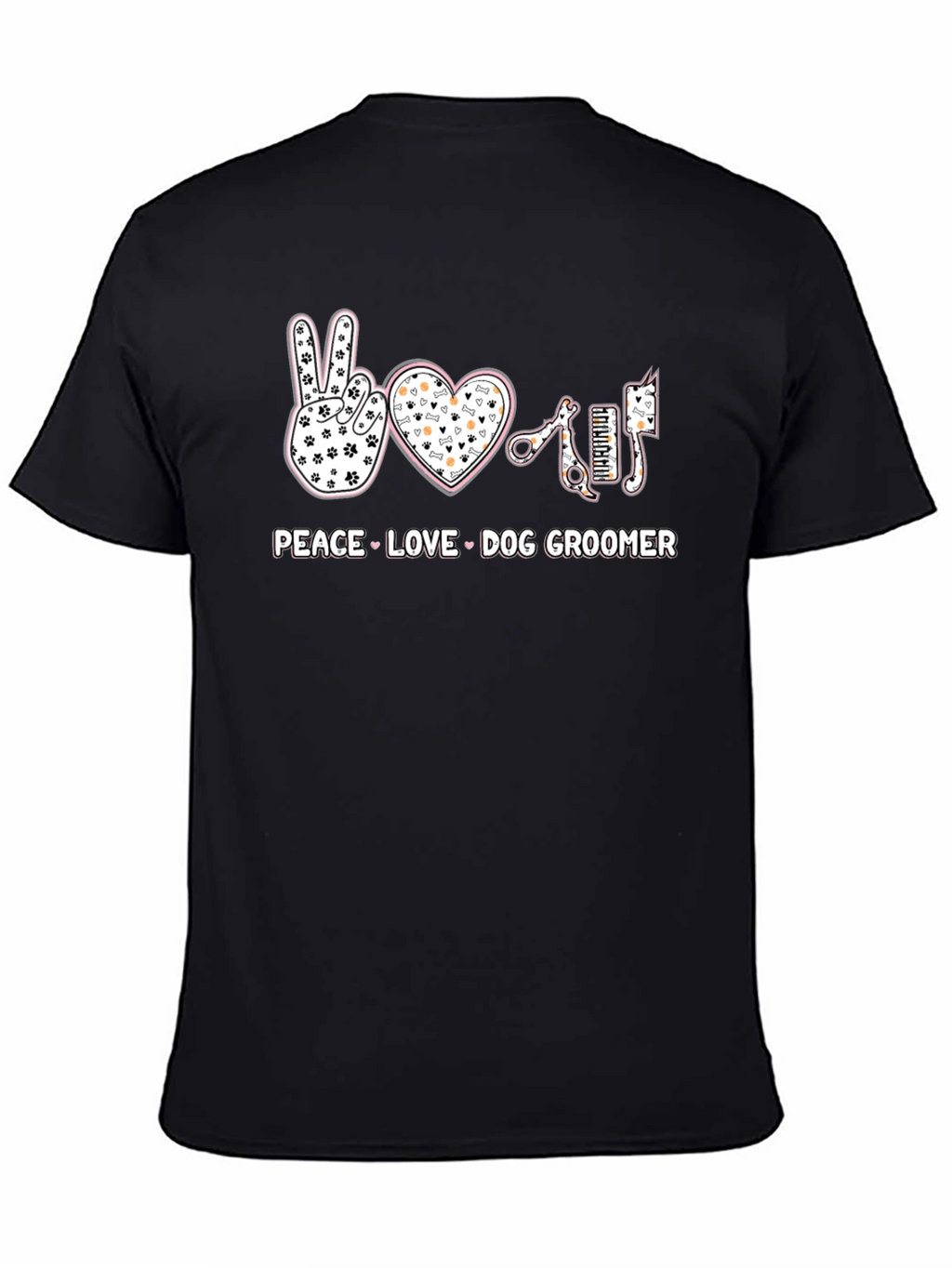 Peace Love Dog Groomer T-Shirt - Pet Salon Apparel
