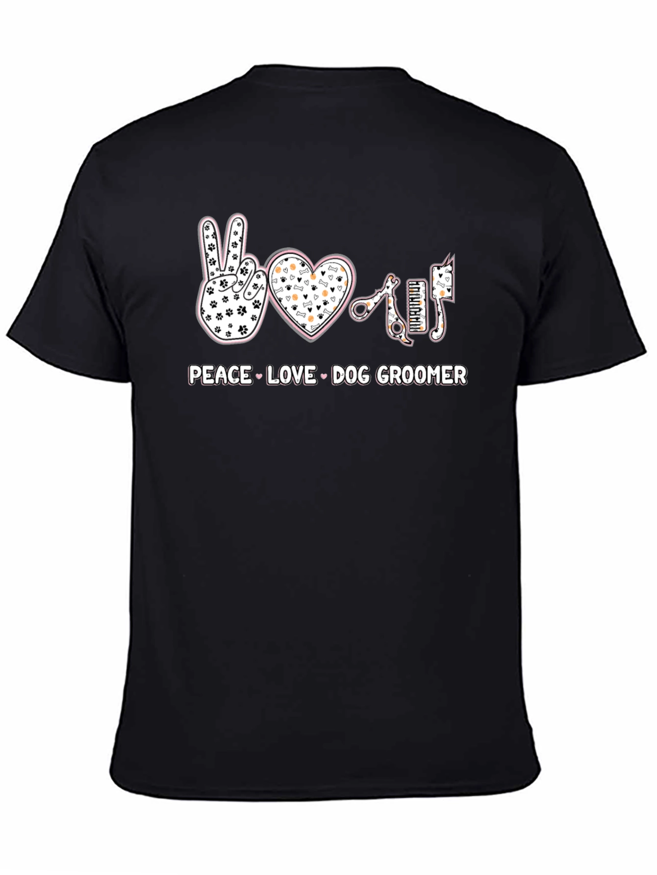 Peace Love Dog Groomer T-Shirt - Pet Salon Apparel
