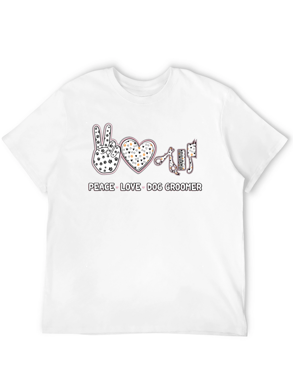 Peace Love Dog Groomer T-Shirt - Pet Salon Apparel
