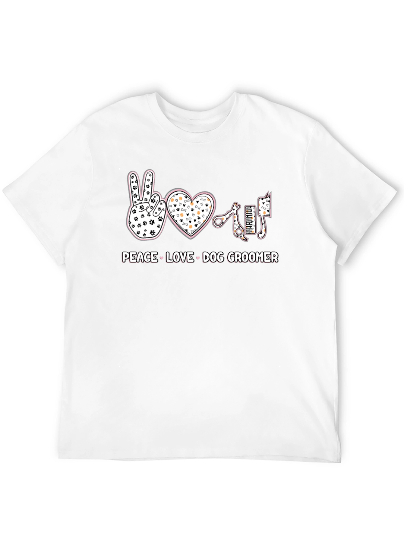 Peace Love Dog Groomer T-Shirt - Pet Salon Apparel