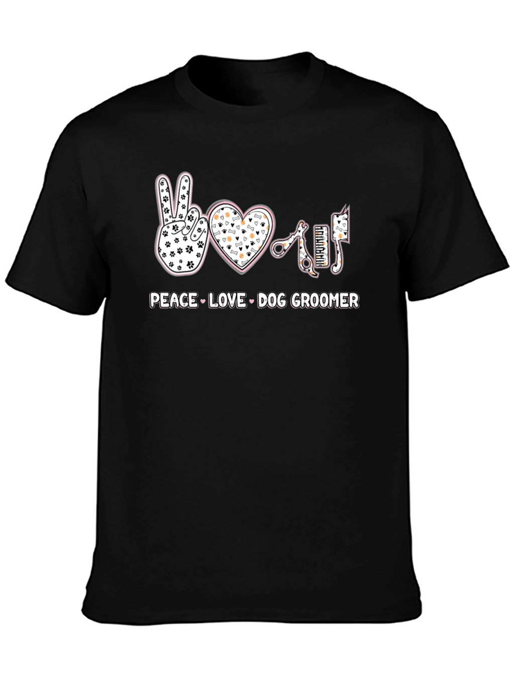 Peace Love Dog Groomer T-Shirt - Pet Salon Apparel