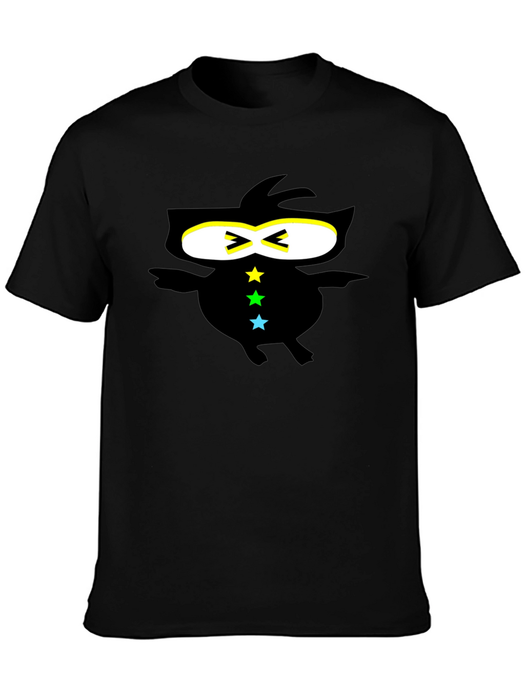 Cool Ninja-Style Graphic Black T-Shirt