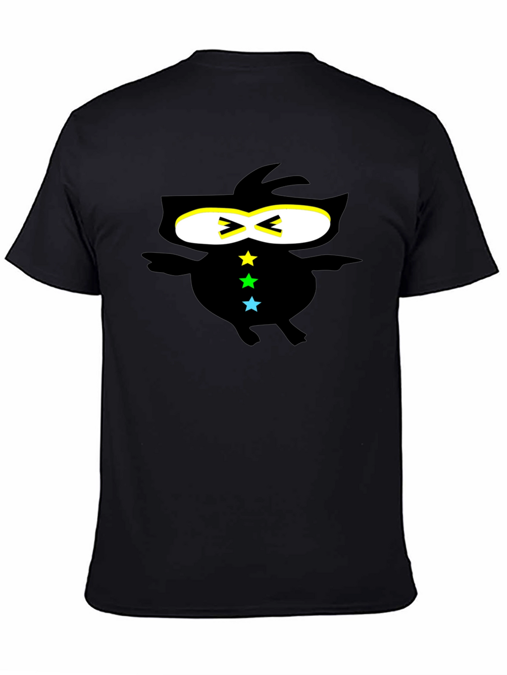 Cool Ninja-Style Graphic Black T-Shirt