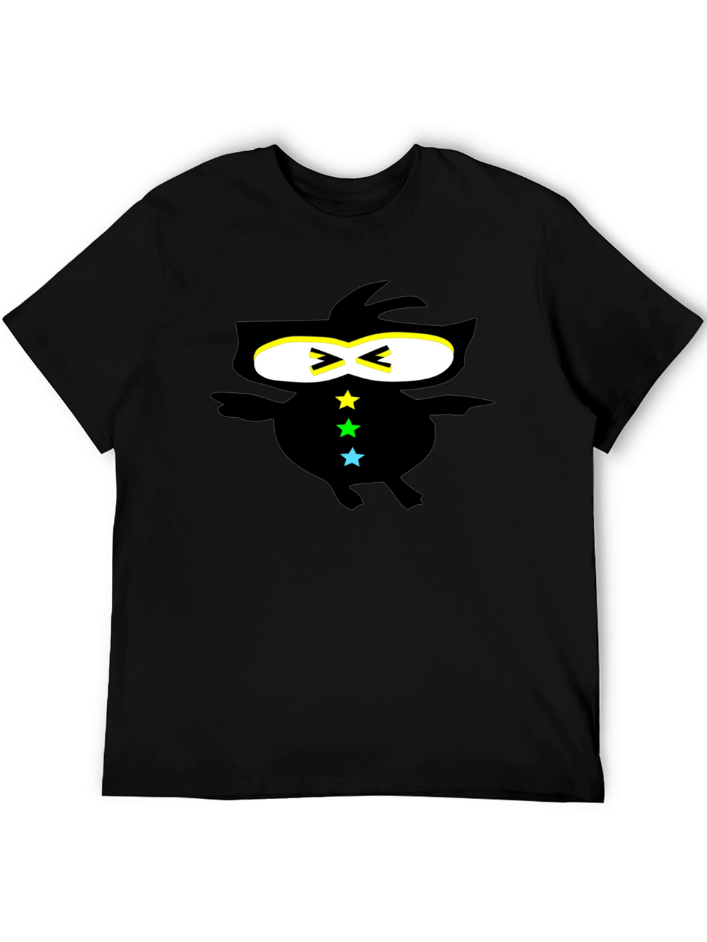 Cool Ninja-Style Graphic Black T-Shirt