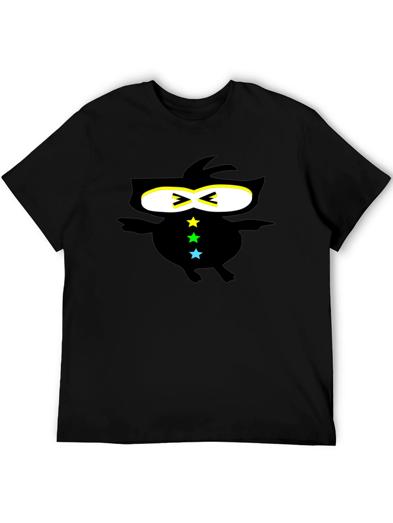 Cool Ninja-Style Graphic Black T-Shirt