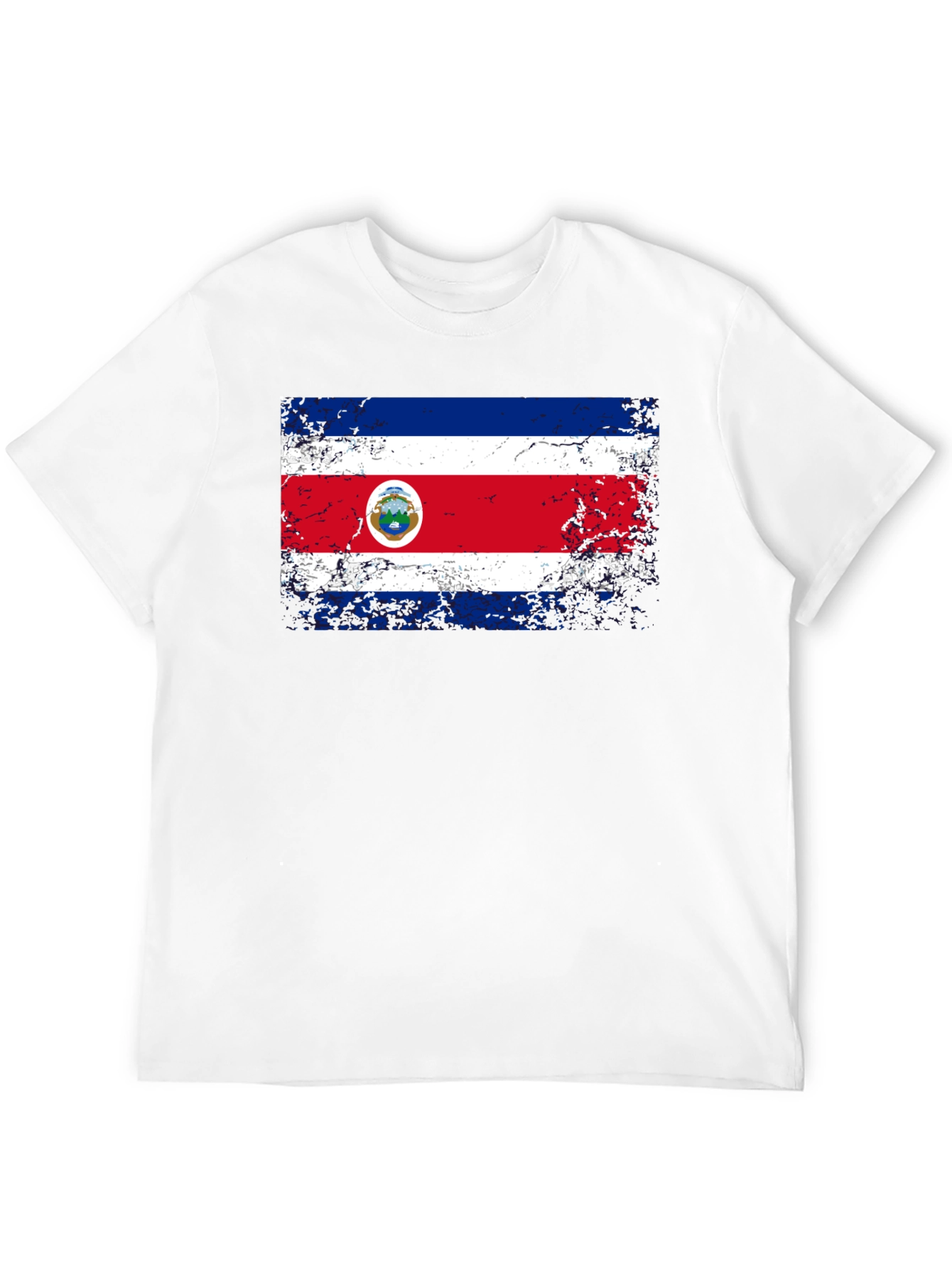 Costa Rica Flag Distressed T-Shirt