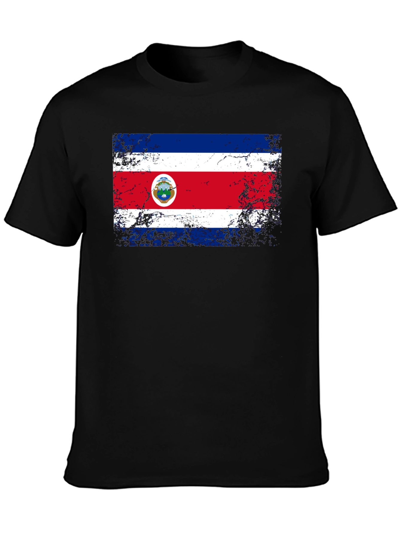 Costa Rica Flag Distressed T-Shirt