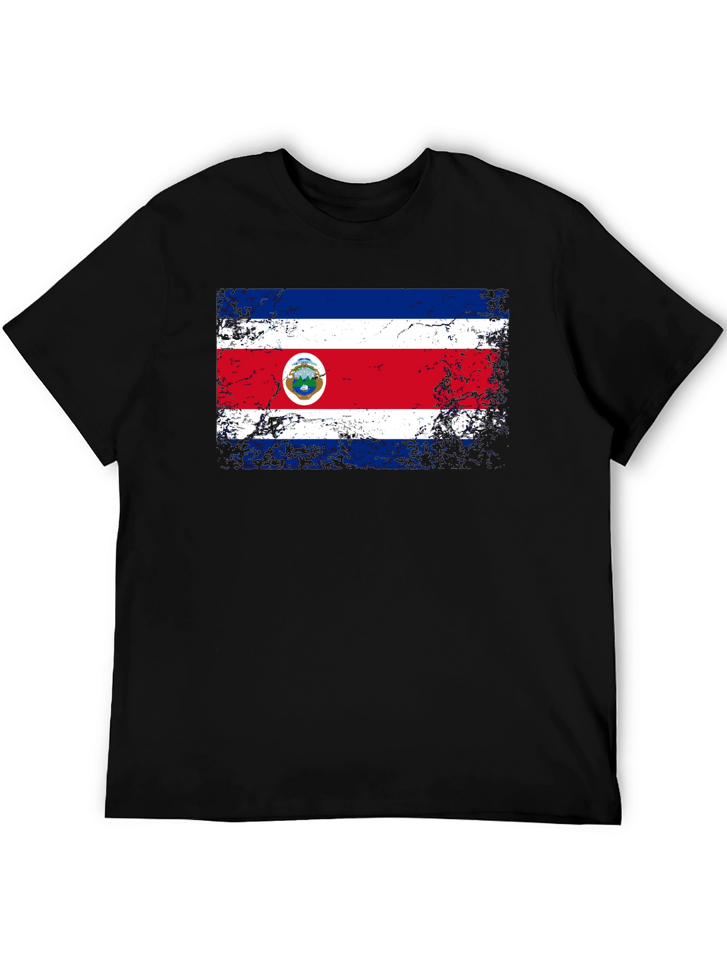 Costa Rica Flag Distressed T-Shirt