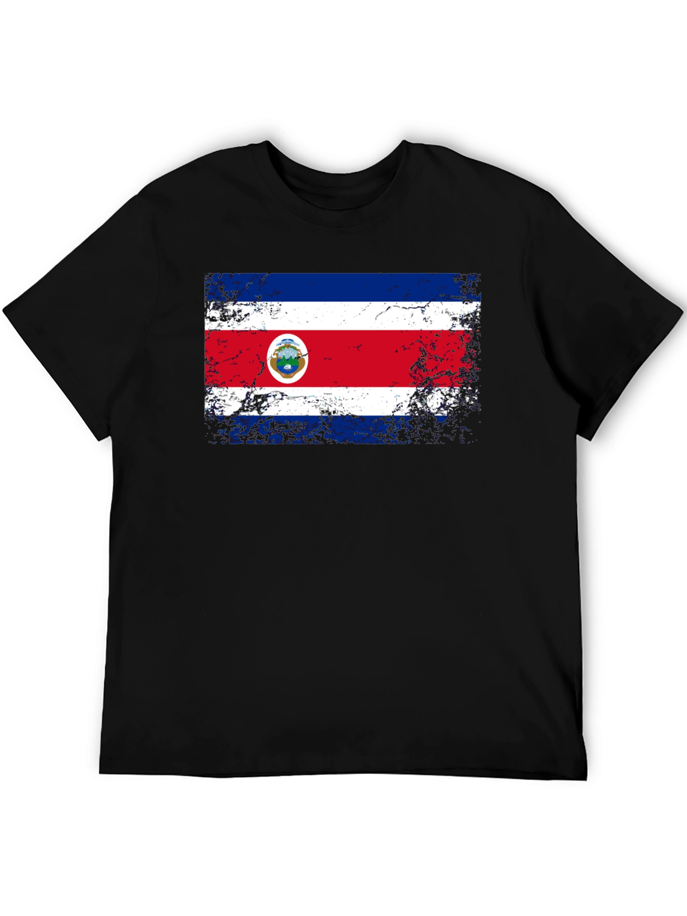 Costa Rica Flag Distressed T-Shirt