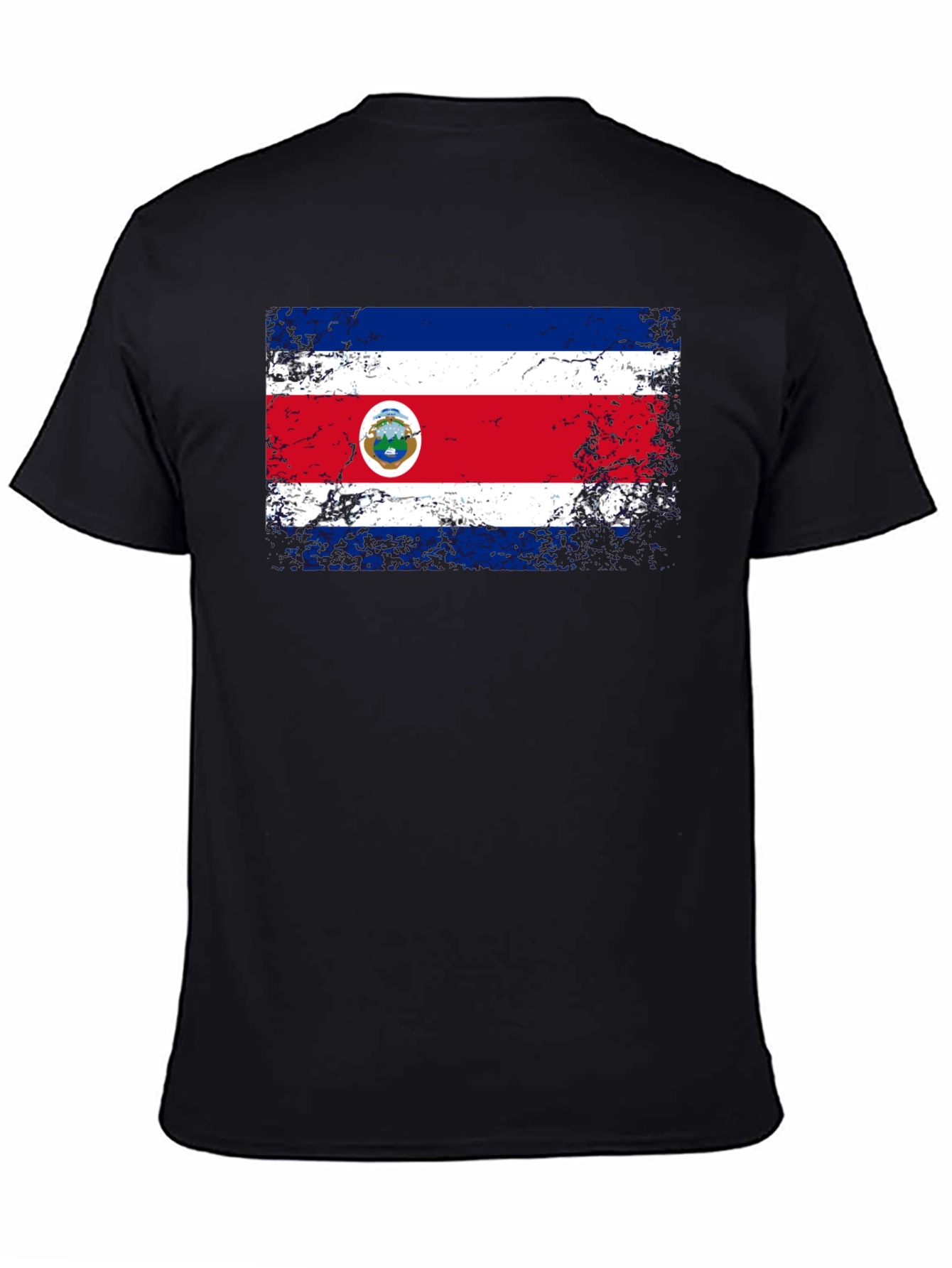 Costa Rica Flag Distressed T-Shirt