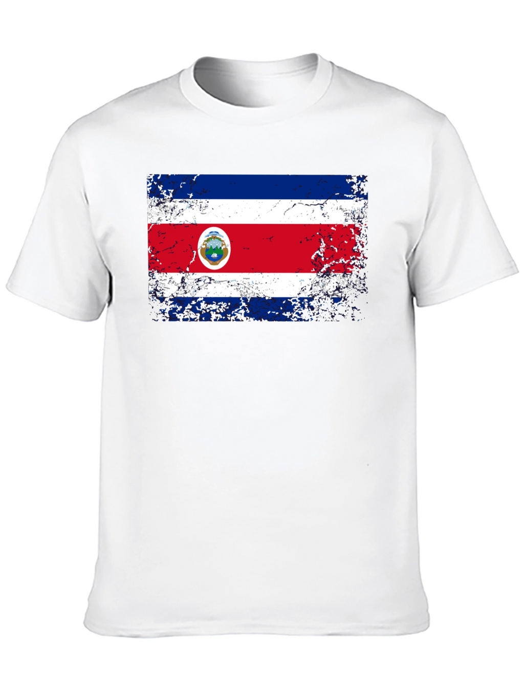 Costa Rica Flag Distressed T-Shirt