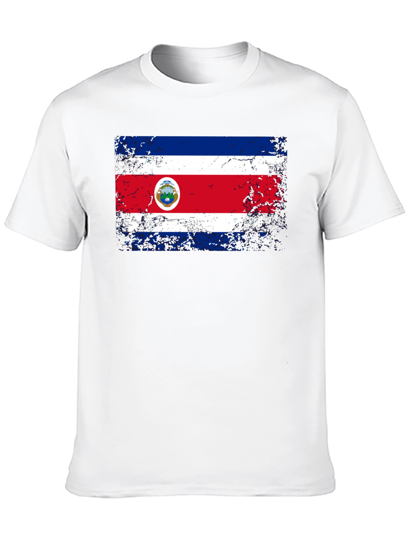 Costa Rica Flag Distressed T-Shirt