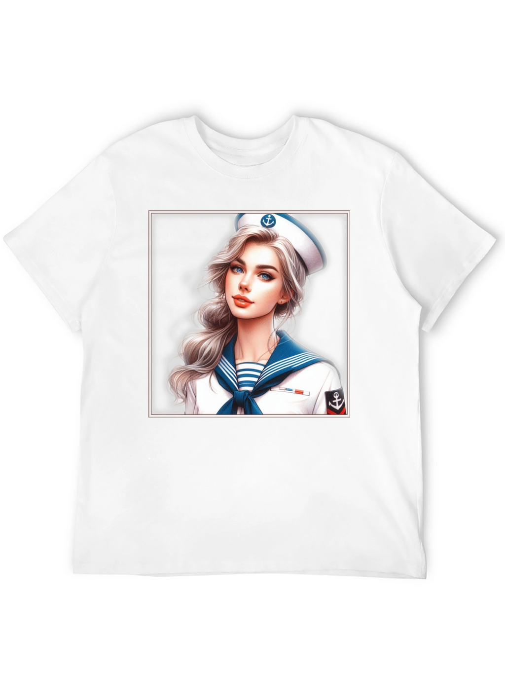 Sailor Girl Graphic Tee - Black Cotton T-Shirt