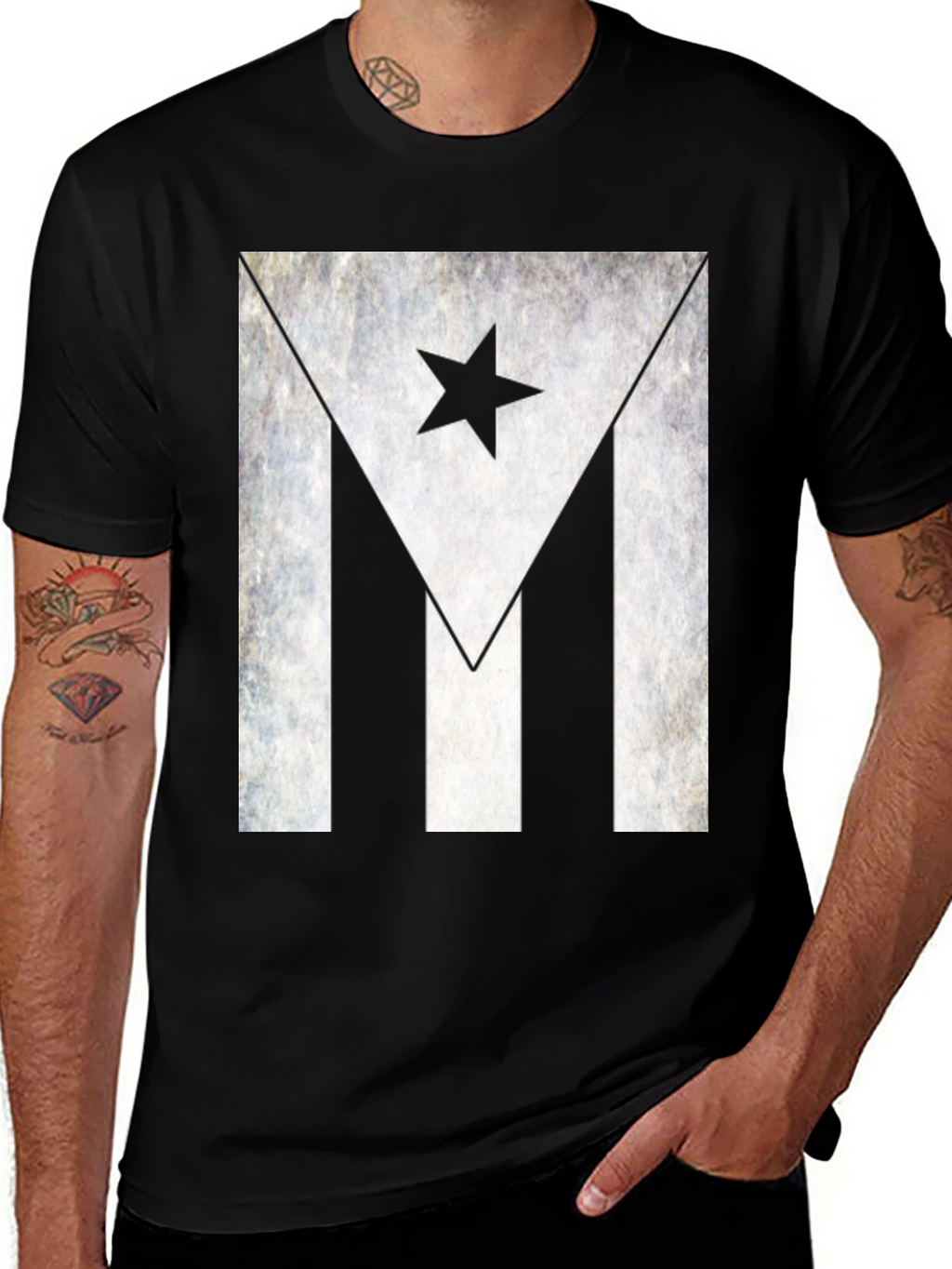 Puerto Rico Flag Distressed Graphic T-Shirt