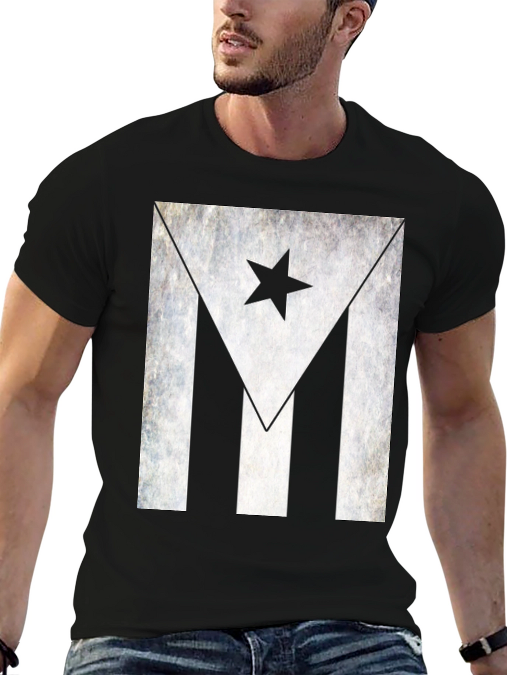 Puerto Rico Flag Distressed Graphic T-Shirt