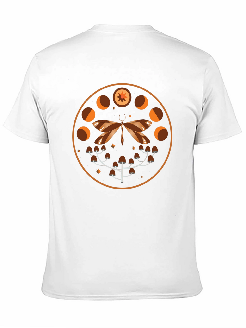 Mystic Moth & Moon Phases Graphic Tee - Black