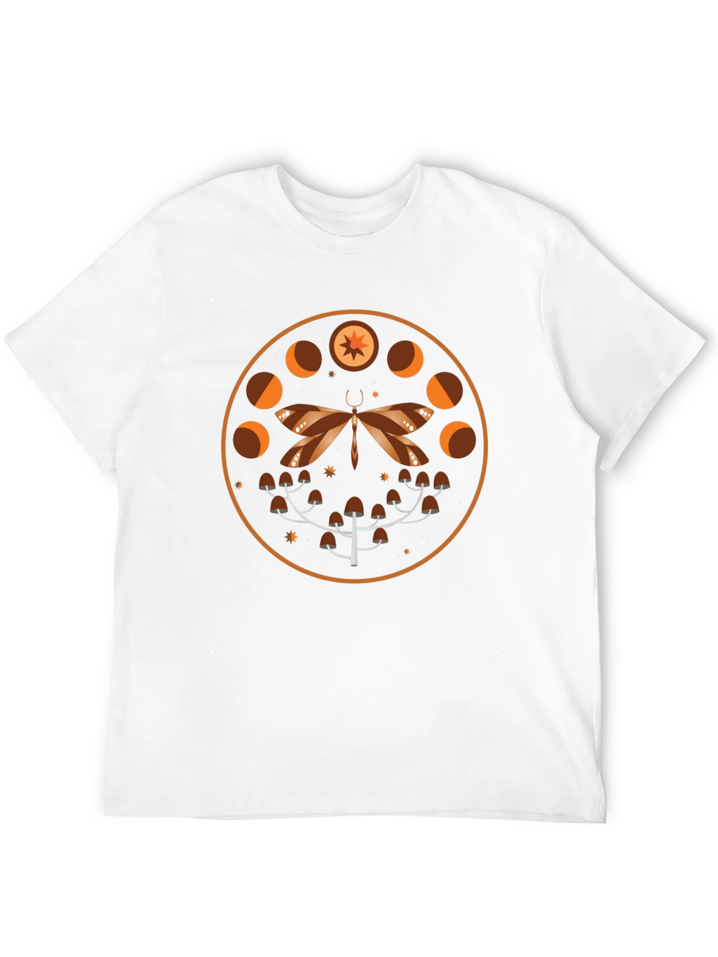 Mystic Moth & Moon Phases Graphic Tee - Black