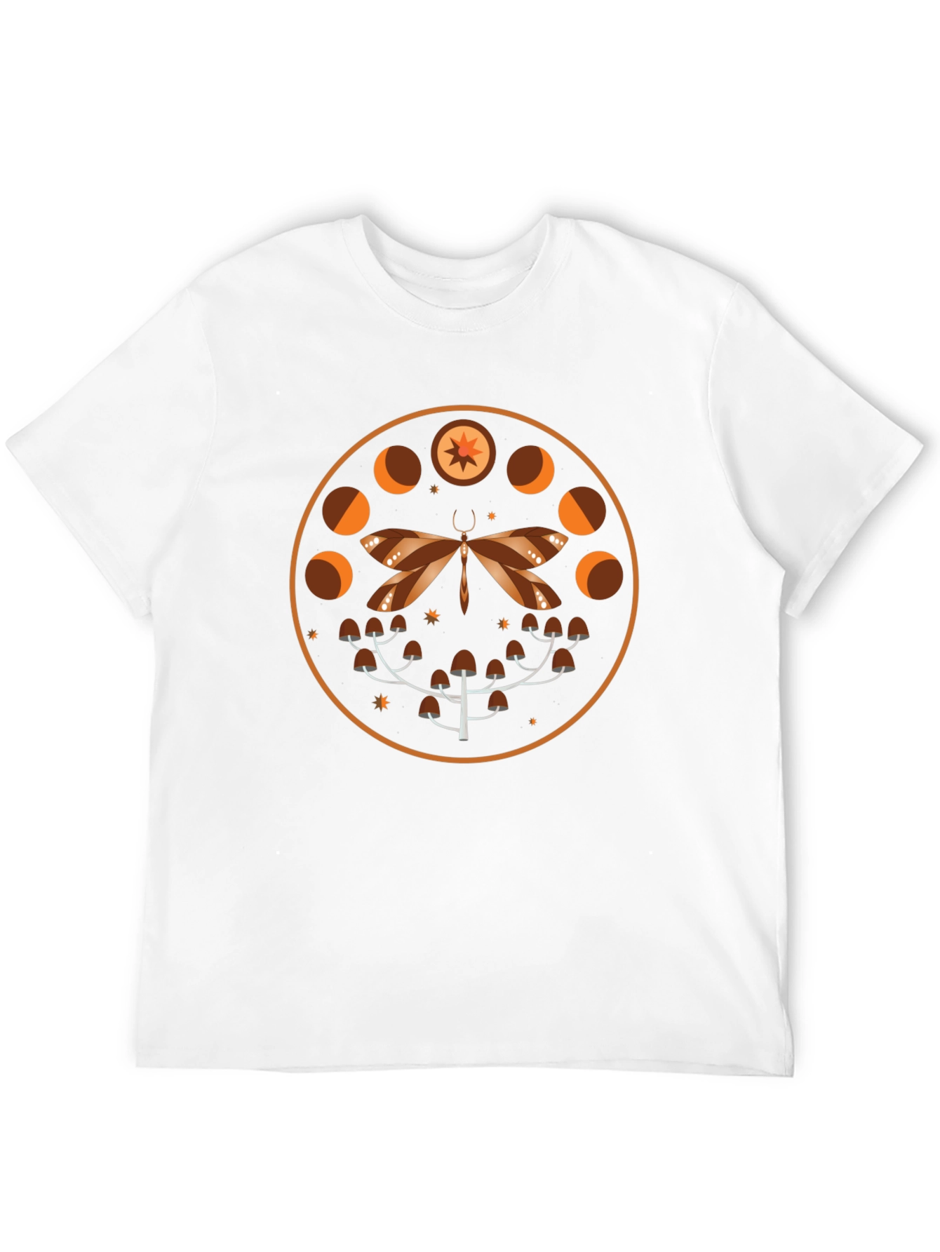 Mystic Moth & Moon Phases Graphic Tee - Black