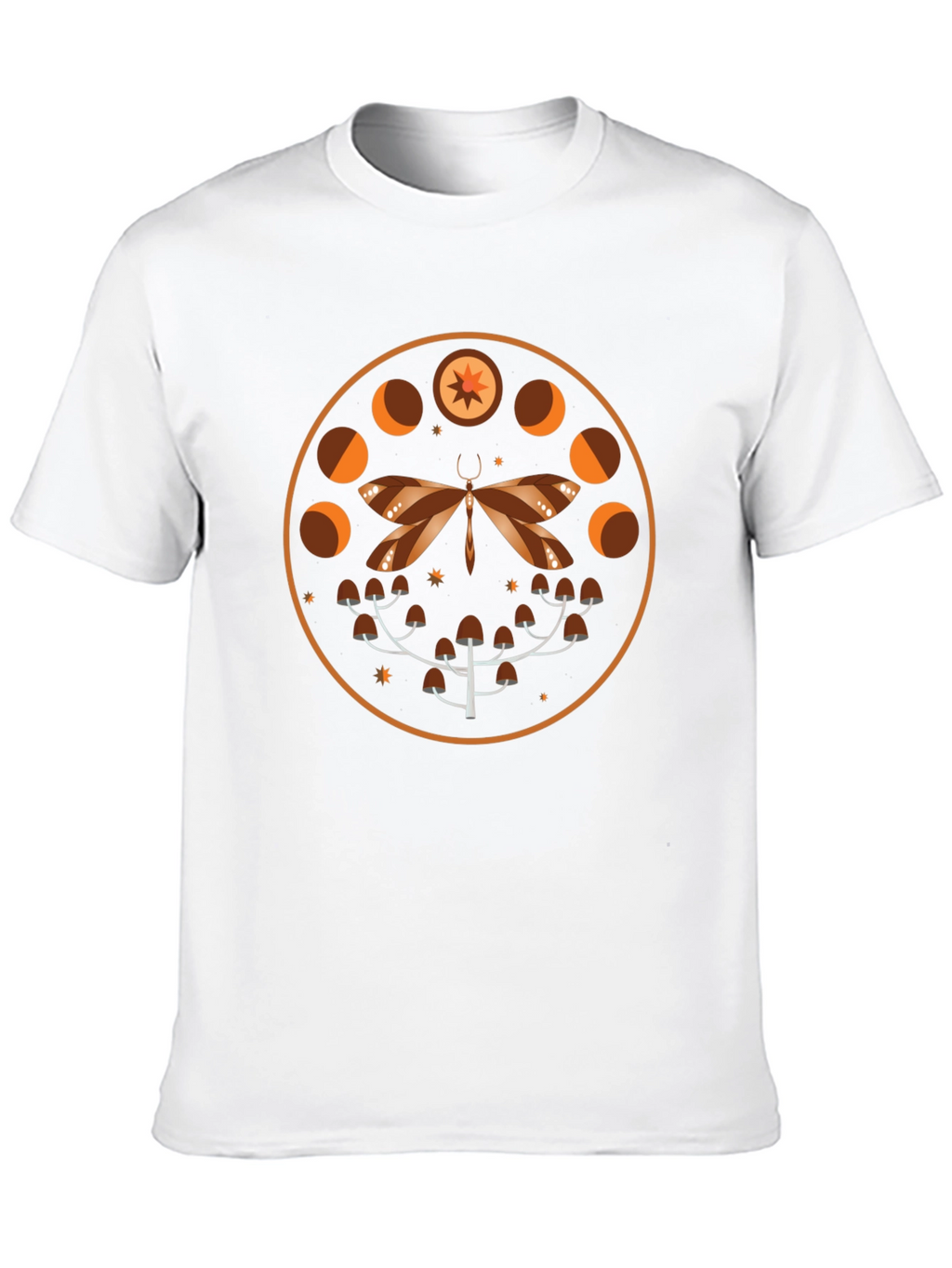 Mystic Moth & Moon Phases Graphic Tee - Black