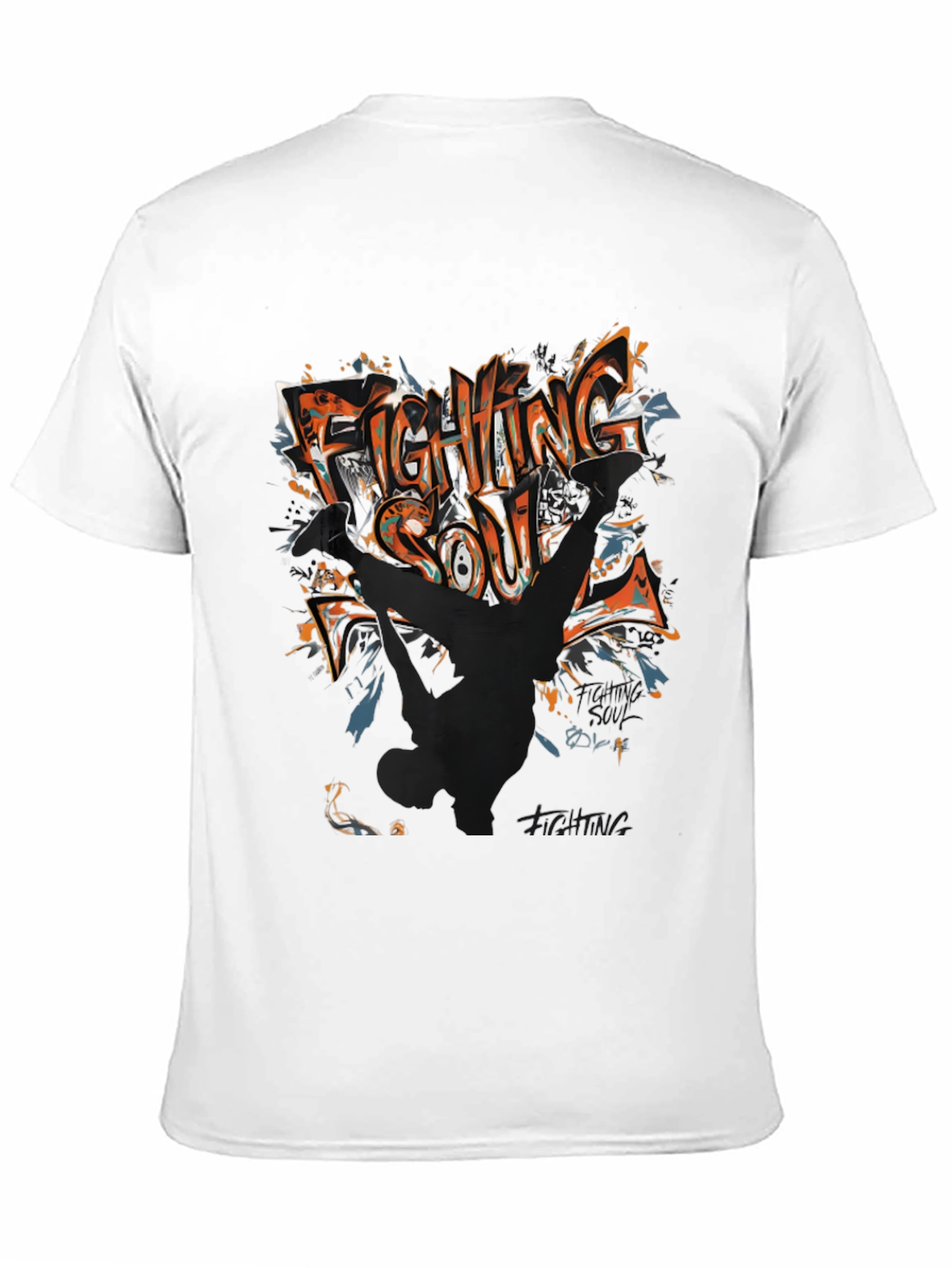 Fighting Soul Graphic Print Black T-Shirt