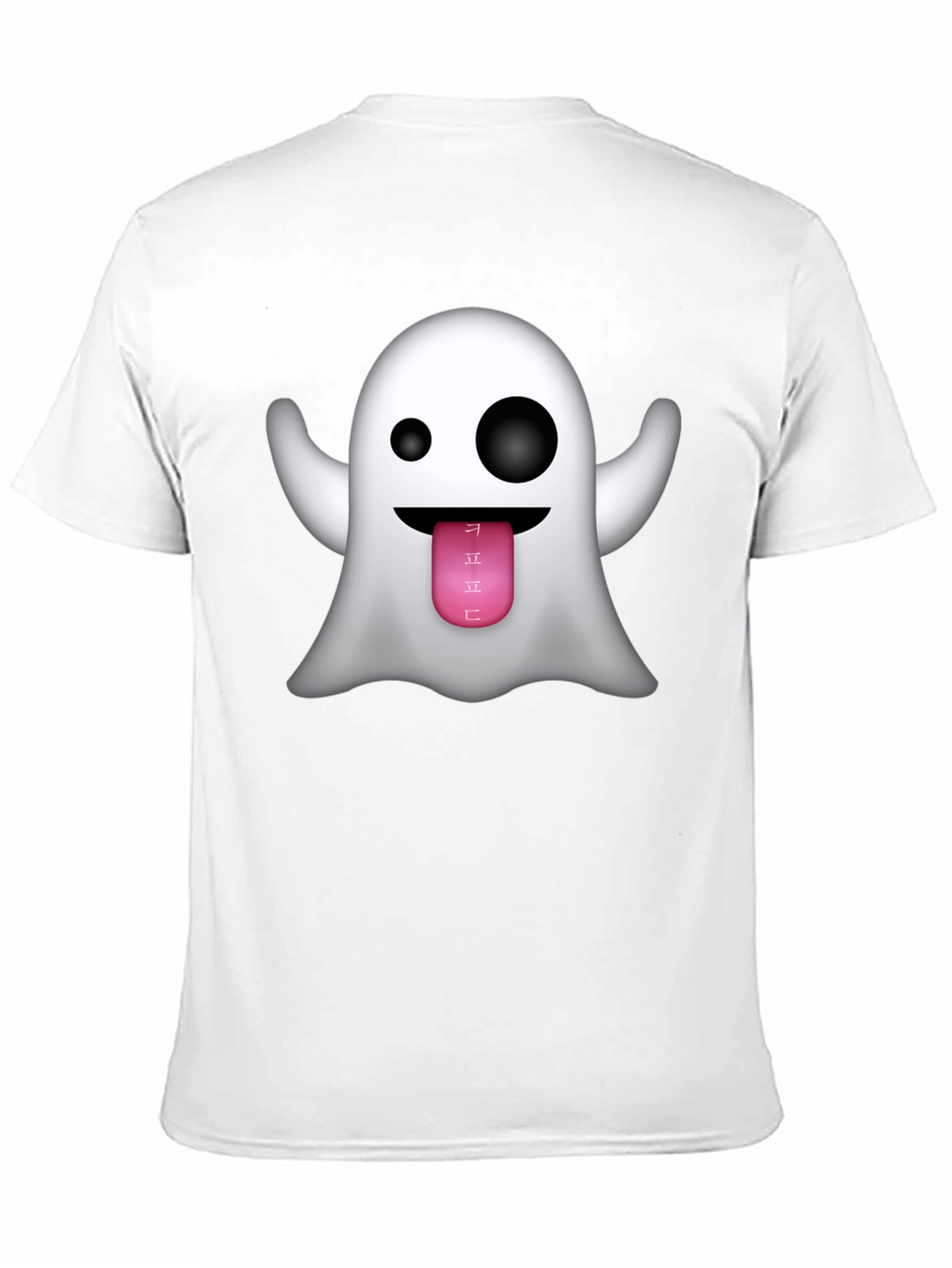 Ghost Emoji Graphic Tee - Black Crew Neck