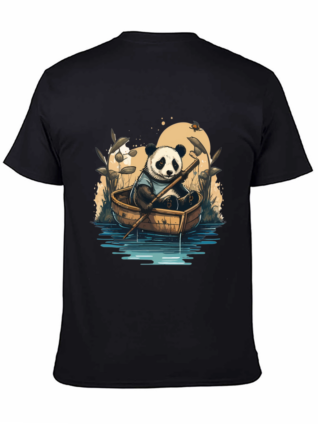 Panda Rowboat T-Shirt - Whimsical Graphic Tee