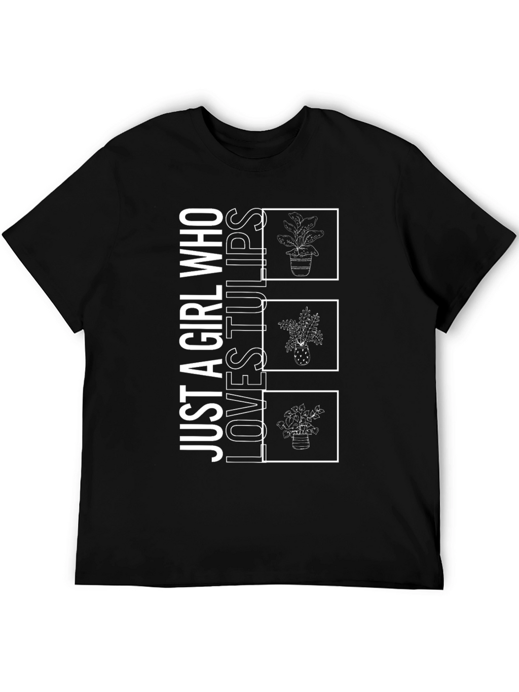Girl Who Loves Tulips Graphic T-Shirt