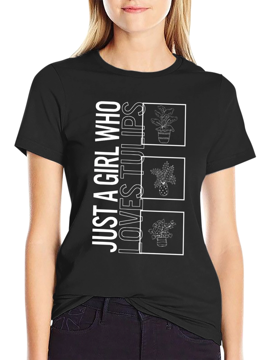 Girl Who Loves Tulips Graphic T-Shirt