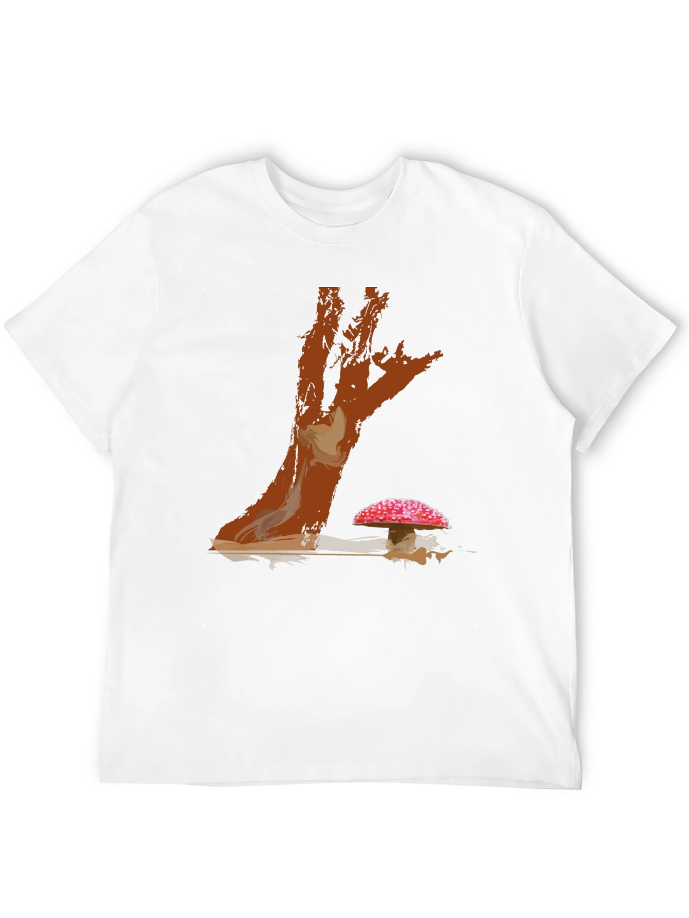 Mushroom Tree Graphic Print Tee - Casual Style