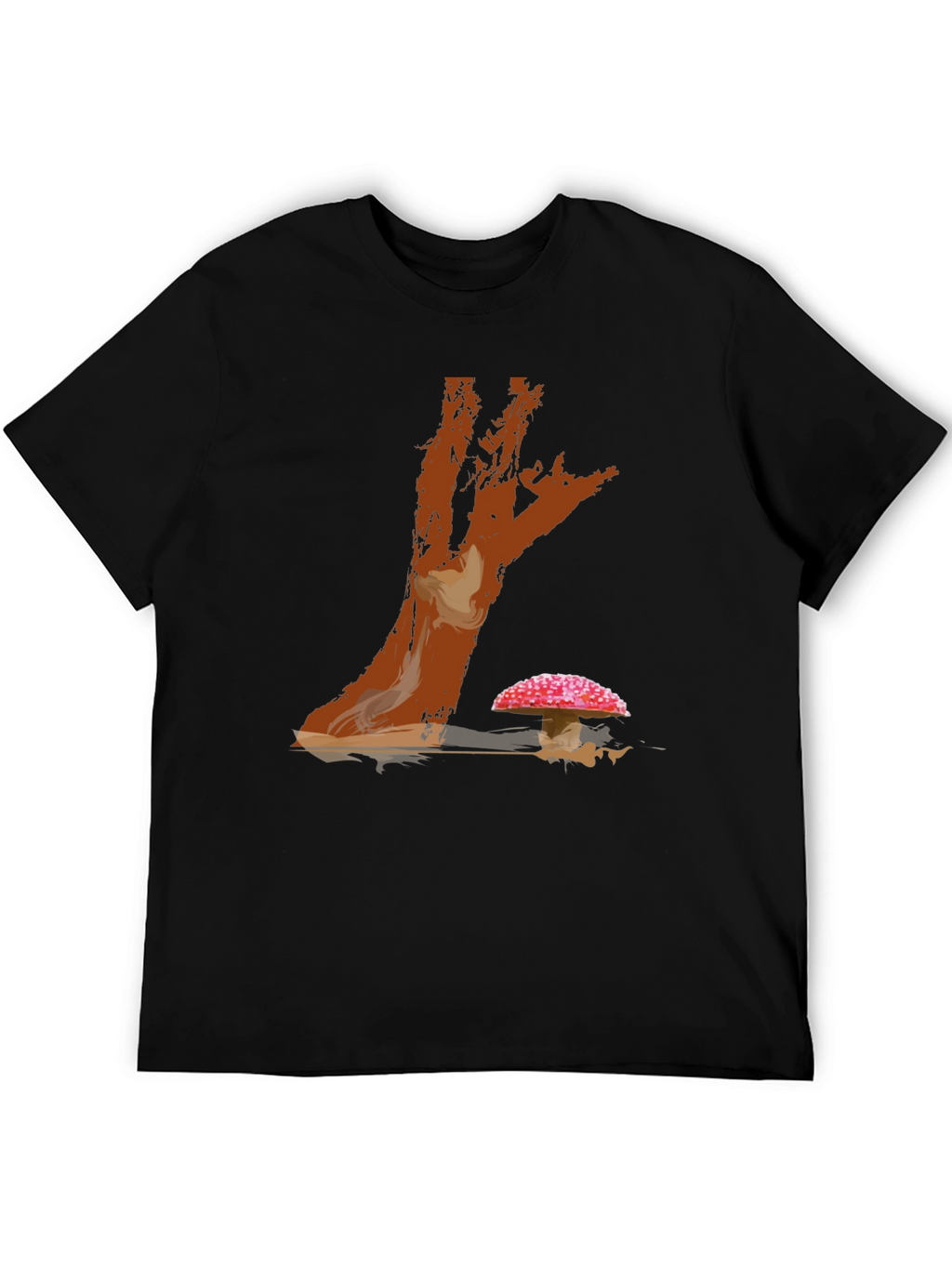 Mushroom Tree Graphic Print Tee - Casual Style