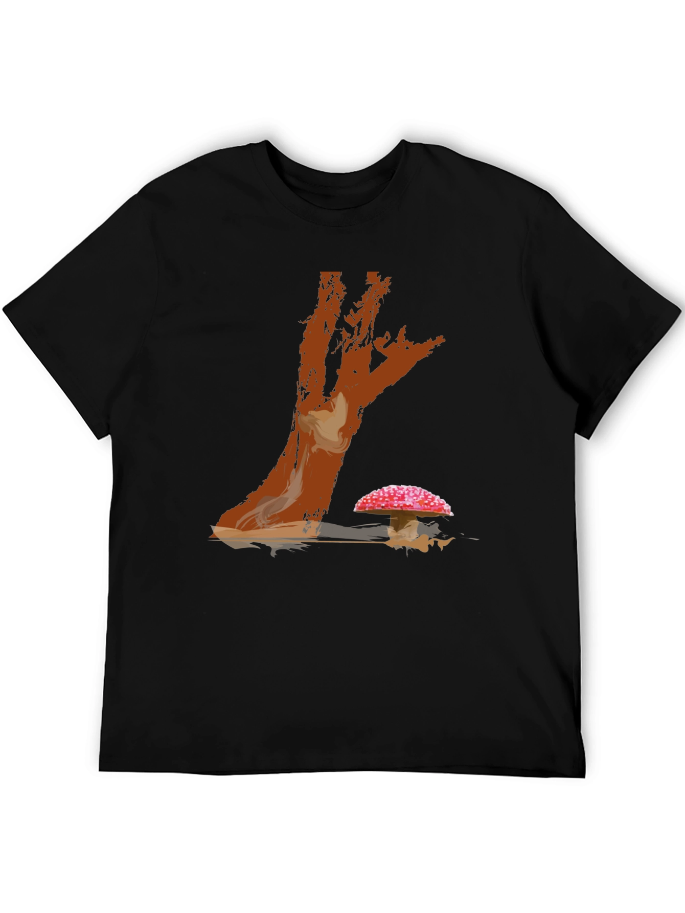 Mushroom Tree Graphic Print Tee - Casual Style