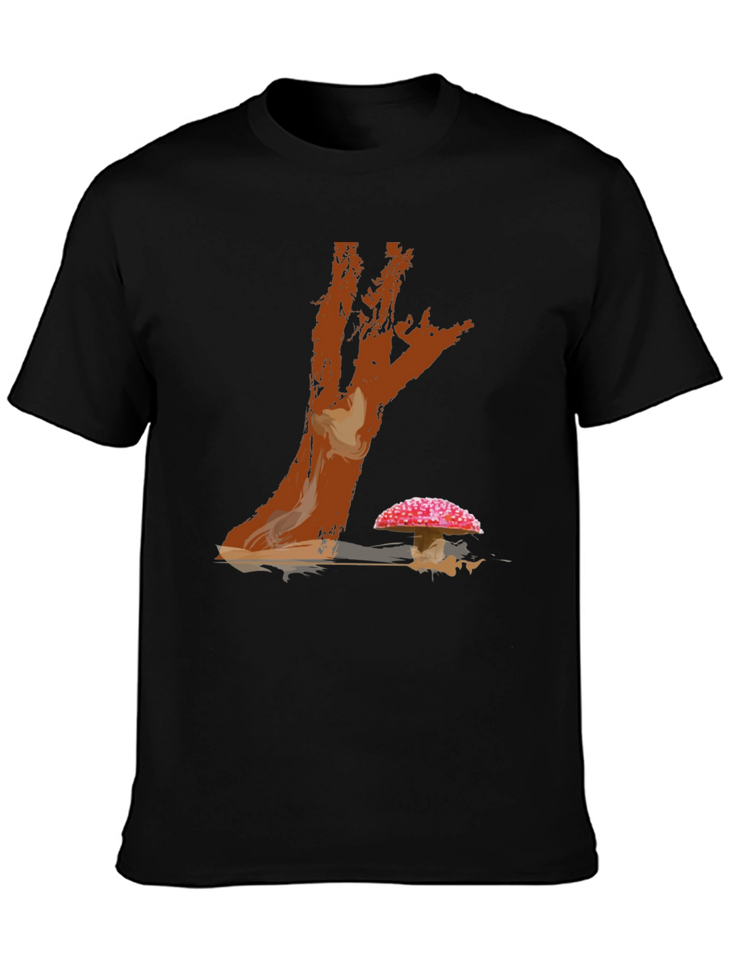 Mushroom Tree Graphic Print Tee - Casual Style