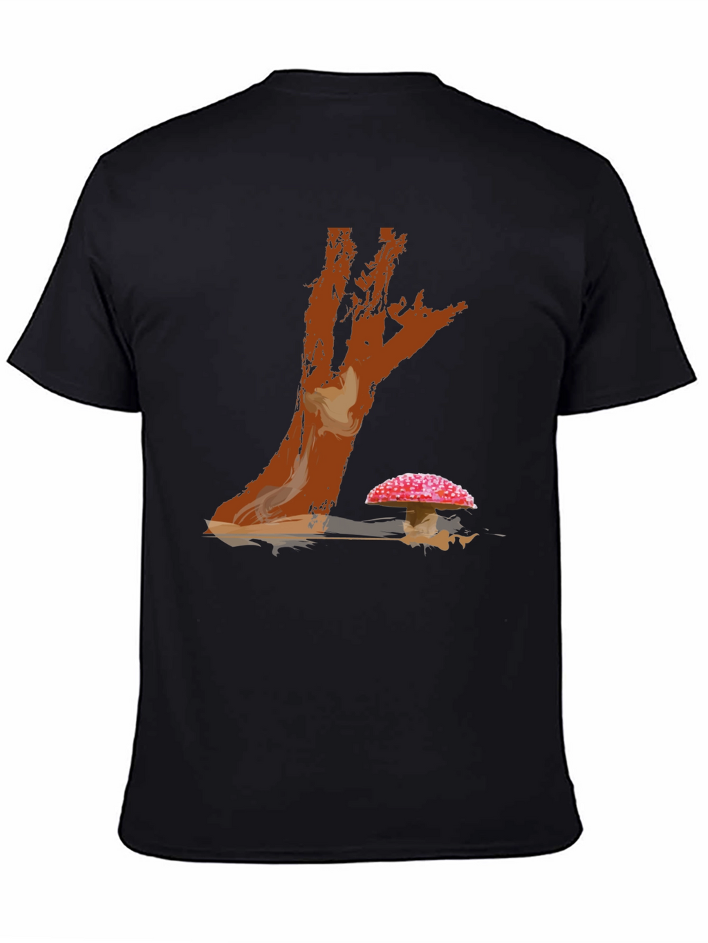 Mushroom Tree Graphic Print Tee - Casual Style