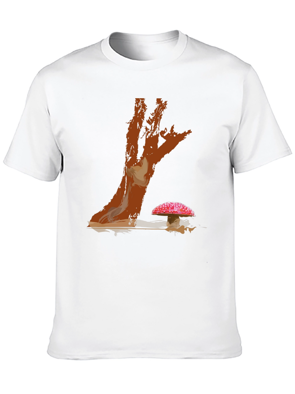 Mushroom Tree Graphic Print Tee - Casual Style
